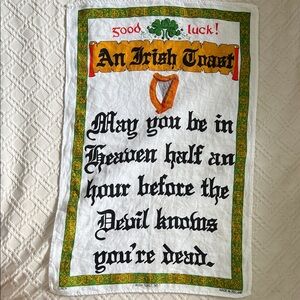 Irish Linen - Ulster Weavers - Irish Toast-Tea Towel - 18” x 28”